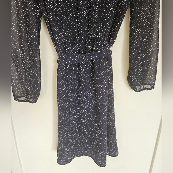 Loft Navy and White Speckled Cinch Waist Dress - Picture 9 of 12